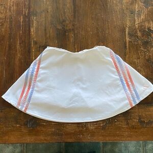 Adidas Girls White Skirt with Peach and Blue Stripes